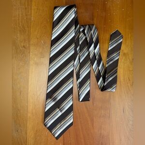 Geoffrey Beene brown and gold Men’s Tie 100% silk - EUC